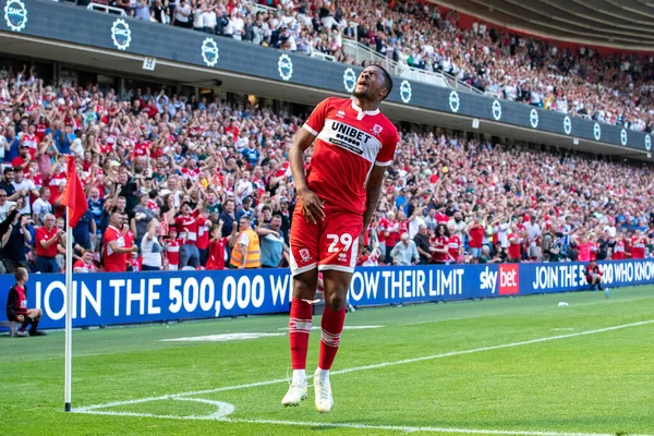 Chuba Akpom Middlesbrough Celebrates His Second Goal Game Makes Score — ストック写真