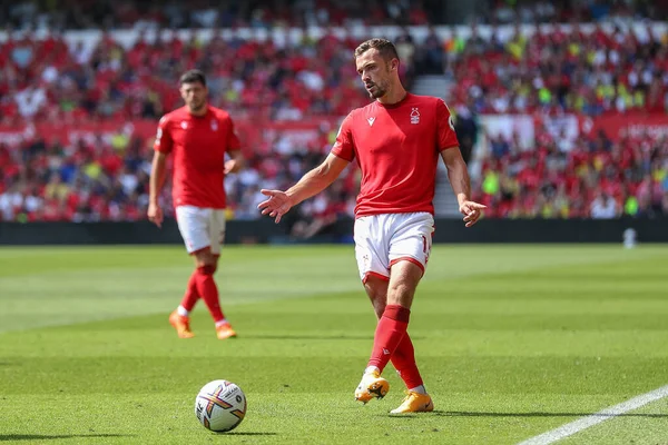 Harry Toffolo #15 of Nottingham Forest passes the ball