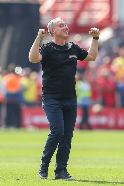 Steve Cooper Manager Nottingham Forest Celebrates His Teams Win — Stock Photo, Image