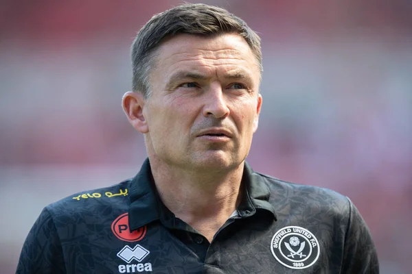 Paul Heckingbottom Manager Sheffield United Game — 스톡 사진