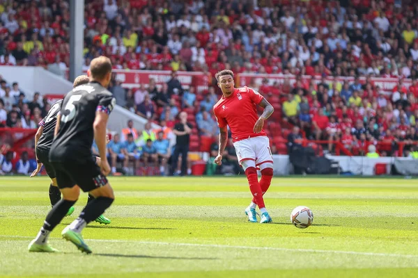Jesse Lingard #11 of Nottingham Forest passes the ball