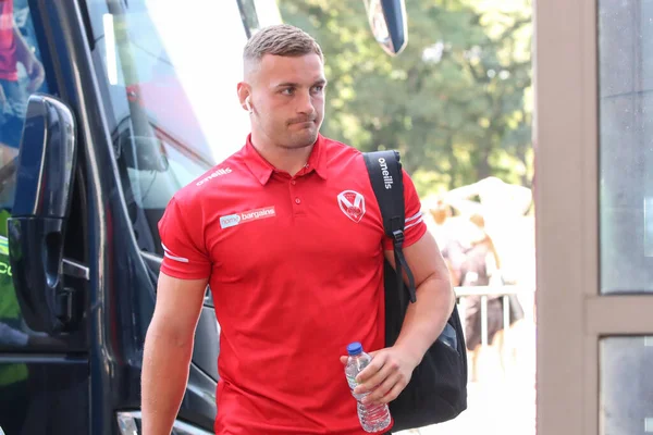 Matty Lees #10 of St Helens arrives at the MKM Stadium