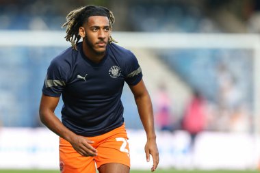 Dominic Thompson #23 of Blackpool during the warm up