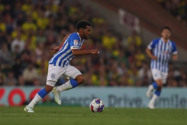 Duane Holmes #19 of Huddersfield Town runs with the ball 