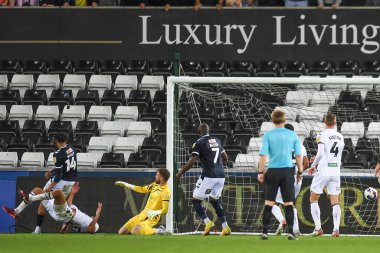 Nathan Wood #23 of Swansea City scores an own goal to bring the side level at 2-2