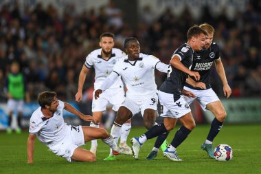 Jamie Shackleton #16 of Millwall comes away with the ball