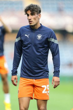 Theo Corbeanu #25 of Blackpool during the warm up