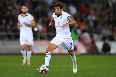 Joe Allen #7 of Swansea City in action during the game 