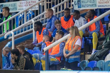 The Sheffield Wednesday dugout during the second half 