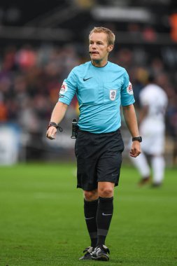 Referee Gavin Ward during the game