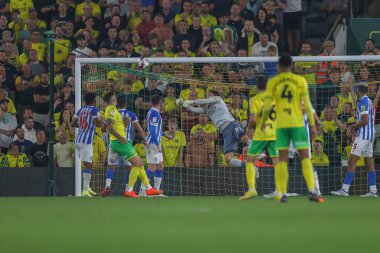 Lee Nicholls #21 of Huddersfield Town makes a save