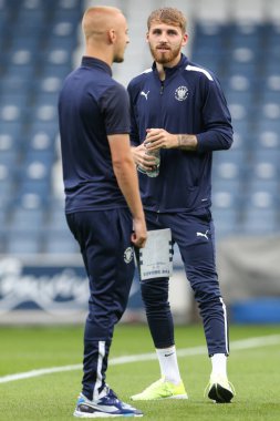 Daniel Grimshaw #32 of Blackpool on the pitch on arrival