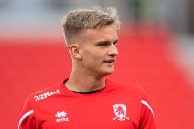 Marcus Forss #21 of Middlesbrough during the warm up for the game