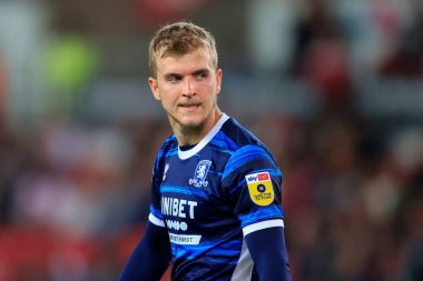 Riley McGree #8 of Middlesbrough rues a missed opportunity at goal