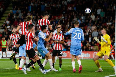 Anel Ahmedhodzic #15 of Sheffield United scores a headed goal to make it 1-0