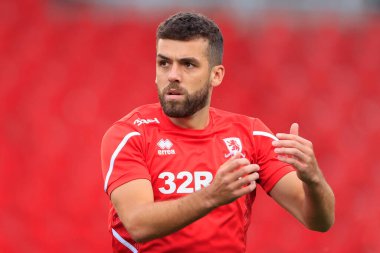 Tommy Smith #14 of Middlesbrough during the warm up for the game