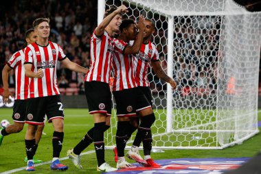 Max Lowe #13 of Sheffield United Celebrates scoring a goal to make it 2-0