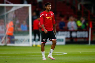 Rhian Brewster #7 of Sheffield United warms up before the game