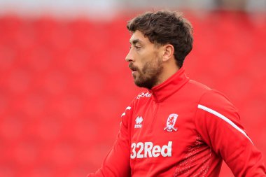 Matt Crooks #25 of Middlesbrough during the warm up for the game