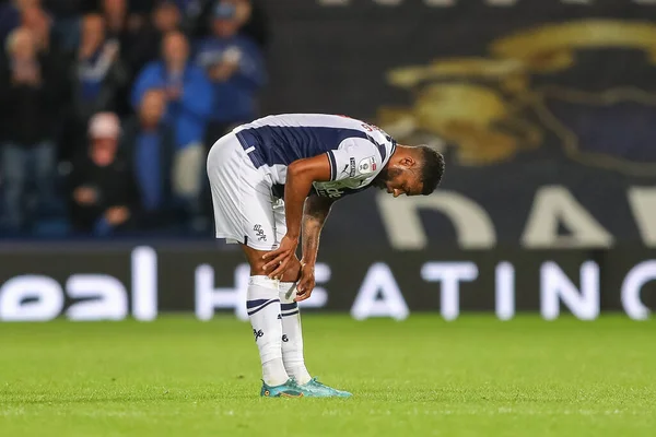 Darnell Furlong West Bromwich Albion Looks Dejected Full Time — Stockfoto