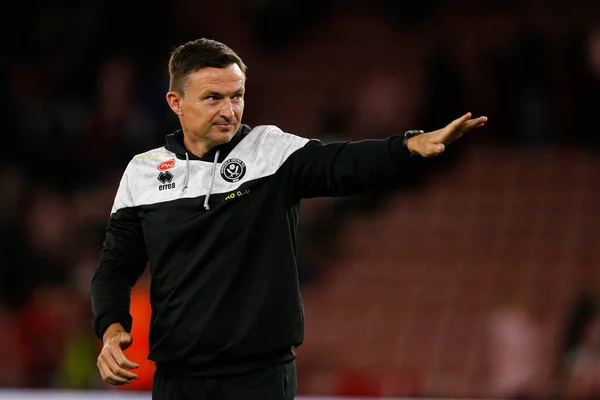 Paul Heckingbottom Manager Της Sheffield United Χειροκροτεί Τους Οπαδούς Μετά — Φωτογραφία Αρχείου