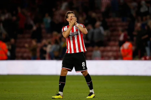 Oliver Mcburnie Sheffield United Applauds Fans Game — Stockfoto