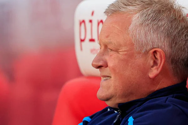 Chris Wilder Middlesbrough Manager Takes His Place Dug Out —  Fotos de Stock