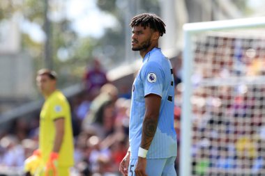 Tyrone Mings of Aston Villa in action.