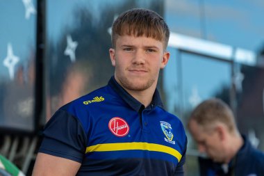 Luke Thomas #38 of Warrington Wolves arrives at Headingley Stadium ahead of tonight's game 