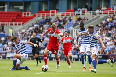 Marcus Forss #21 of Middlesbrough runs at the Reading defence