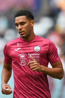 Ben Cabango #5 of Swansea City during the pre-game warmup 