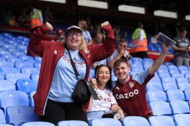 Aston Villa fans in good spirits before kick off. 