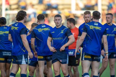 George Williams #7 of Warrington Wolves during the pre match warm up 