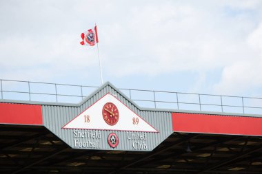 A view of the Sheffield United Clock face inside the Bramall Lane, Home ground of Sheffield United
