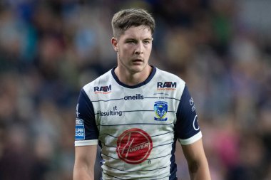 Riley Dean #27 of Warrington Wolves during the game 