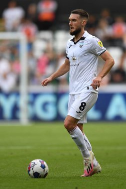 Matt Grimes #8 of Swansea City in action during the game 