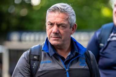 Daryl Powell Head Coach of Warrington Wolves arrives at Headingley Stadium ahead of tonight's game 