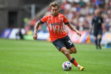 Luke Freeman #30 of Luton Town in action during the game 