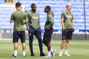 Middlesborough players on the pitch before kick off 