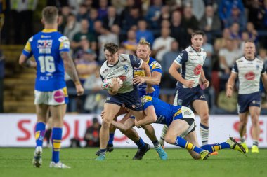 Matty Ashton #5 of Warrington Wolves in action during the game 