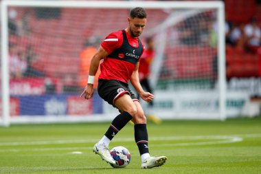 George Baldock #2 of Sheffield United warms up before the game