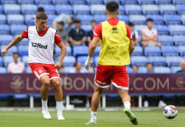 Dael Fry #6 of Middlesbrough passes the ball during the warm up 