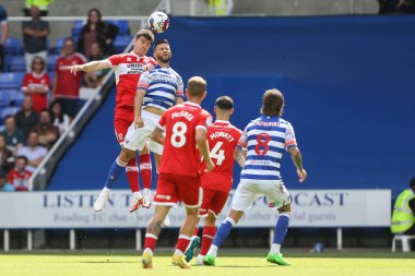 Darragh Lenihan #26 of Middlesbrough wins a header