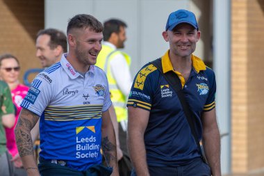 Rohan Smith Head Coach of Leeds Rhinos speaks with the supporters as he arrives at Headingley Stadium ahead of tonight's game 