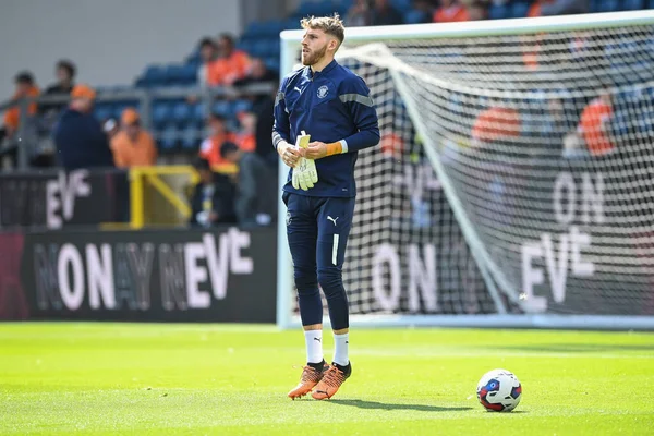Daniel Grimshaw #32 of Blackpool during the pre-game warmup