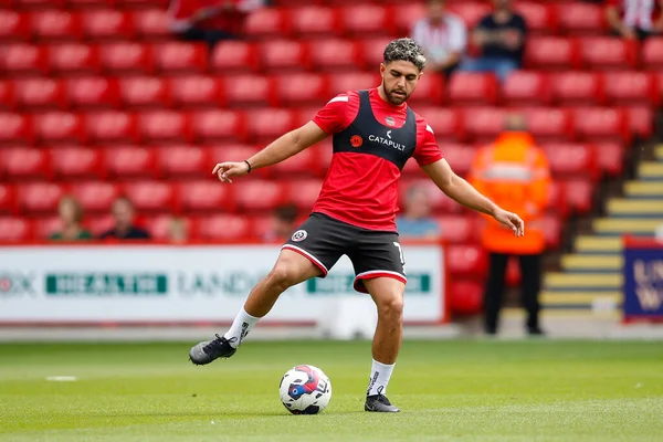 Reda Khadra #11 of Sheffield United warms up before the game