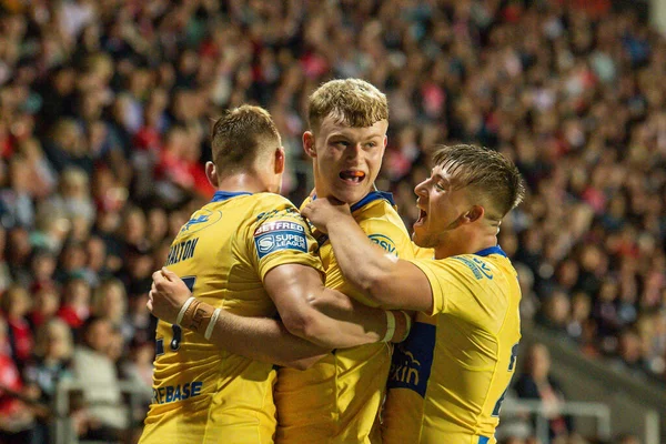 Connor Barley Hull Celebrates His Try — Stock fotografie