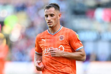 Jerry Yates #9 of Blackpool during the game