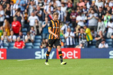 Callum Elder #3 of Hull City looks dejected after Karlan Grant #18 of West Bromwich Albion scores to make it 4-0