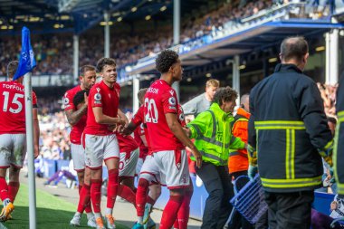 Brennan Johnson #20 of Nottingham Forest celebrates opening the scoring 
